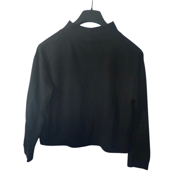 Vintage Y2K Preppy Tommy Hilfiger Black Mock Neck Cropped Sweatshirt WMNS S - Picture 2 of 5